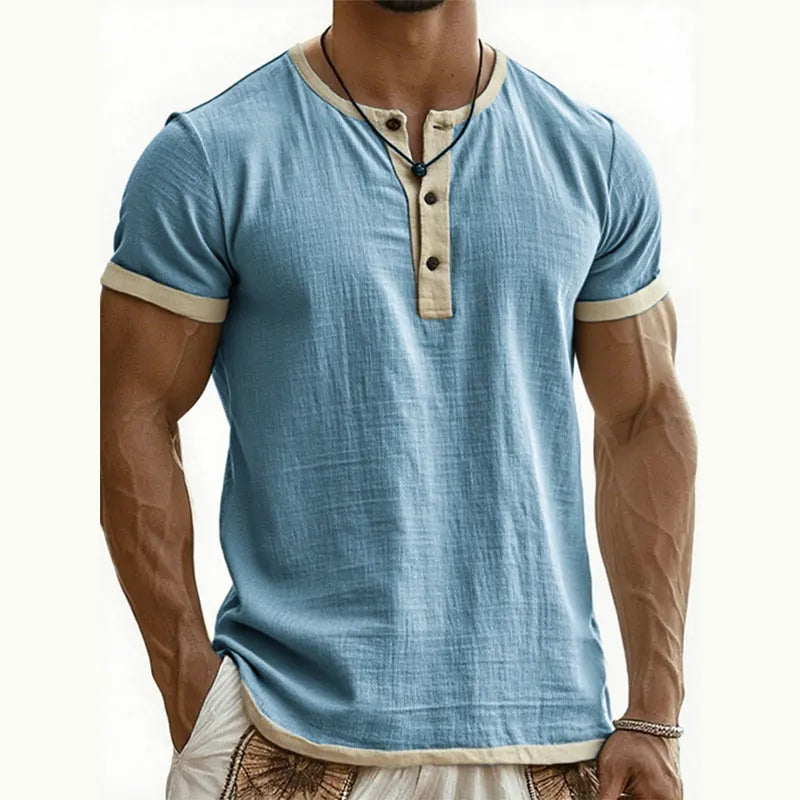 ⌛Limited Time Offer – Men’s Breathable Short Sleeve Henley Shirt