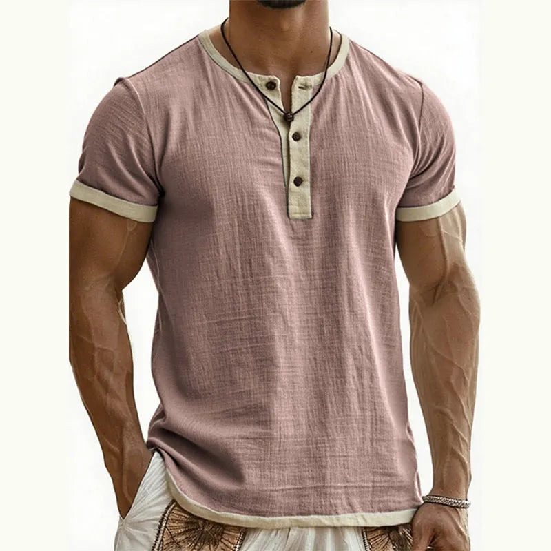 ⌛Limited Time Offer – Men’s Breathable Short Sleeve Henley Shirt