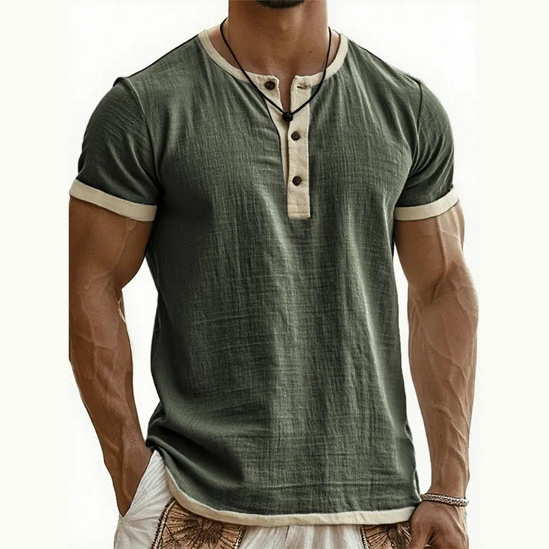 ⌛Limited Time Offer – Men’s Breathable Short Sleeve Henley Shirt
