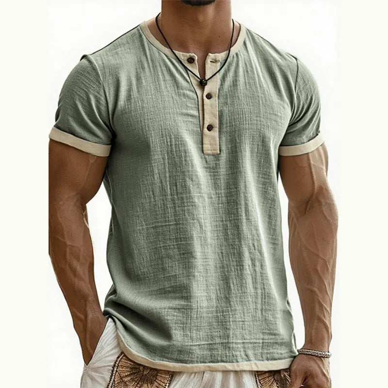 ⌛Limited Time Offer – Men’s Breathable Short Sleeve Henley Shirt