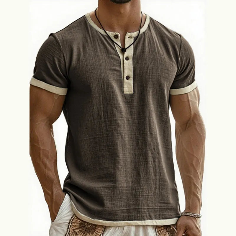 ⌛Limited Time Offer – Men’s Breathable Short Sleeve Henley Shirt
