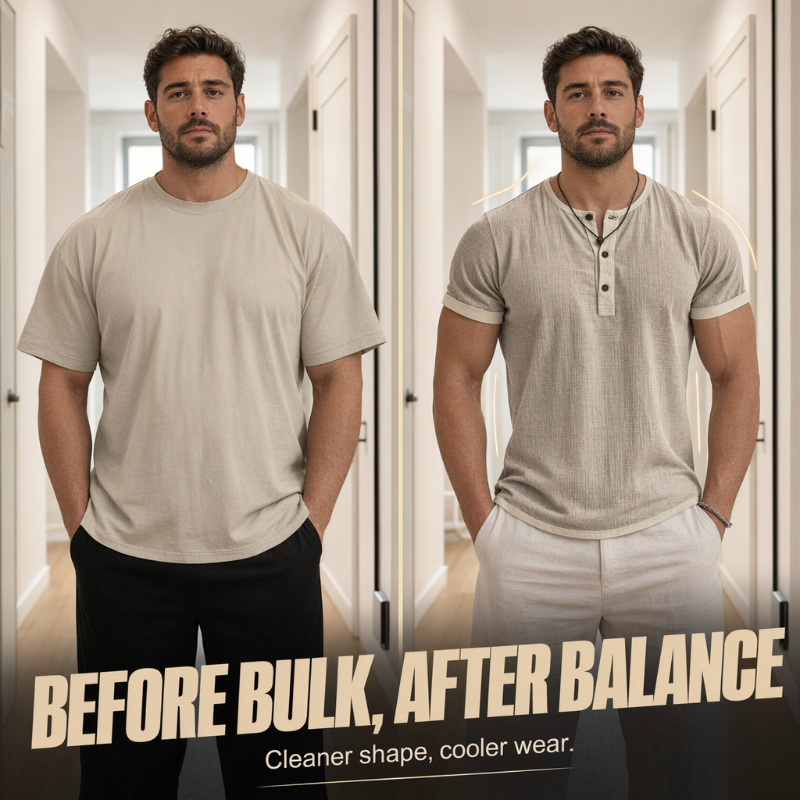 ⌛Limited Time Offer – Men’s Breathable Short Sleeve Henley Shirt