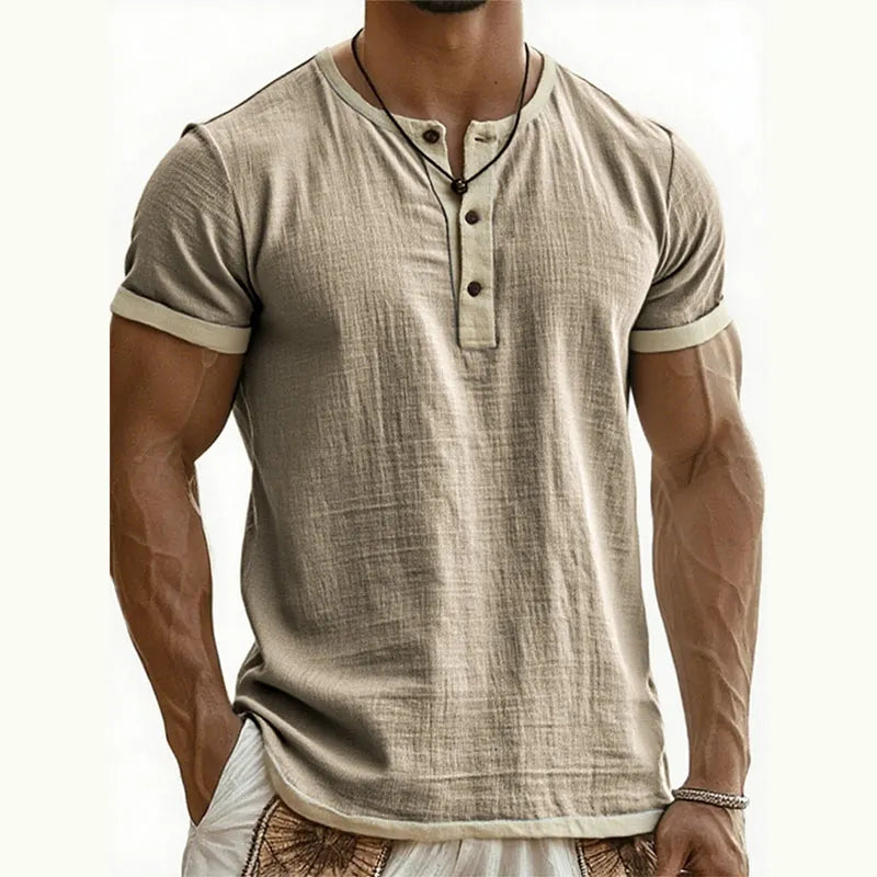 ⌛Limited Time Offer – Men’s Breathable Short Sleeve Henley Shirt