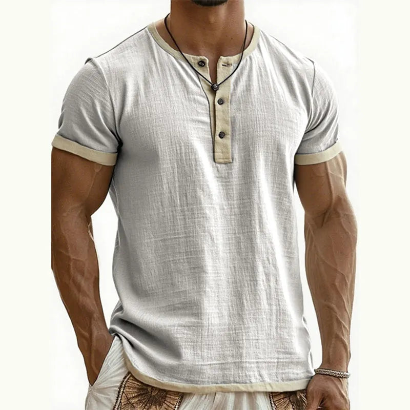 ⌛Limited Time Offer – Men’s Breathable Short Sleeve Henley Shirt