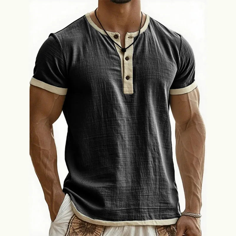 ⌛Limited Time Offer – Men’s Breathable Short Sleeve Henley Shirt