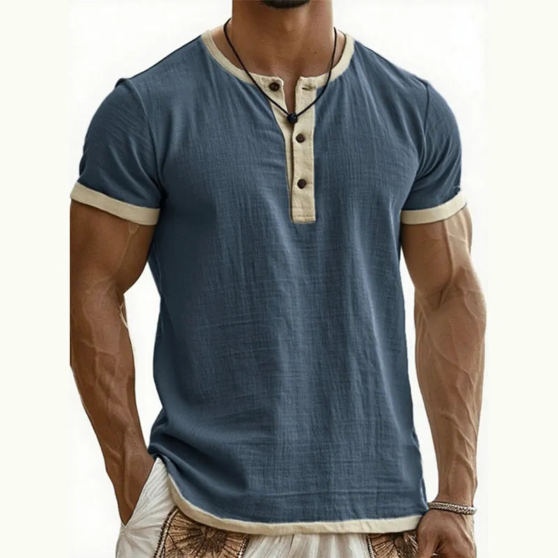 ⌛Limited Time Offer – Men’s Breathable Short Sleeve Henley Shirt