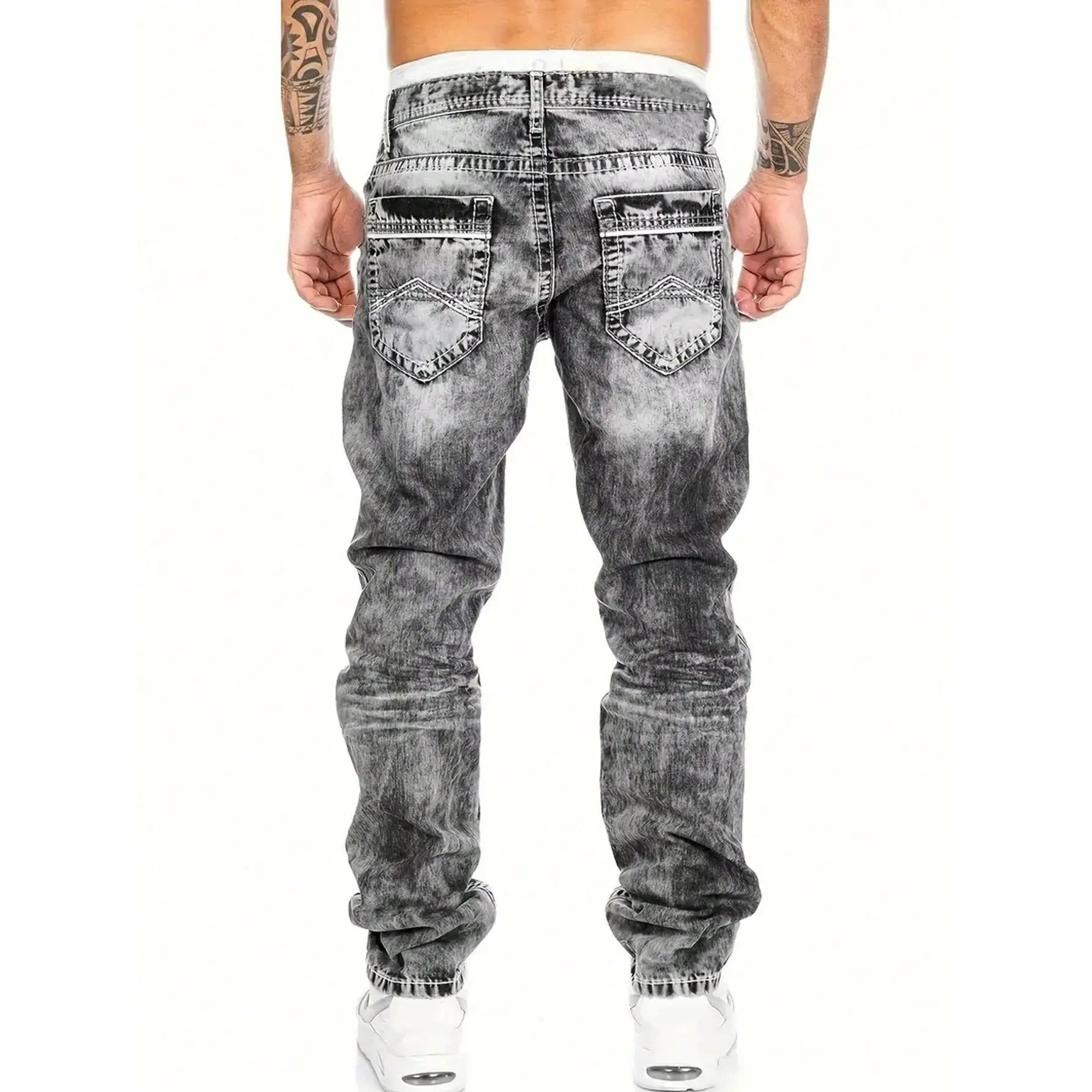 Men's Fashion Stretch Jeans,Minimalist Style Suitable For Summer, Emo Style