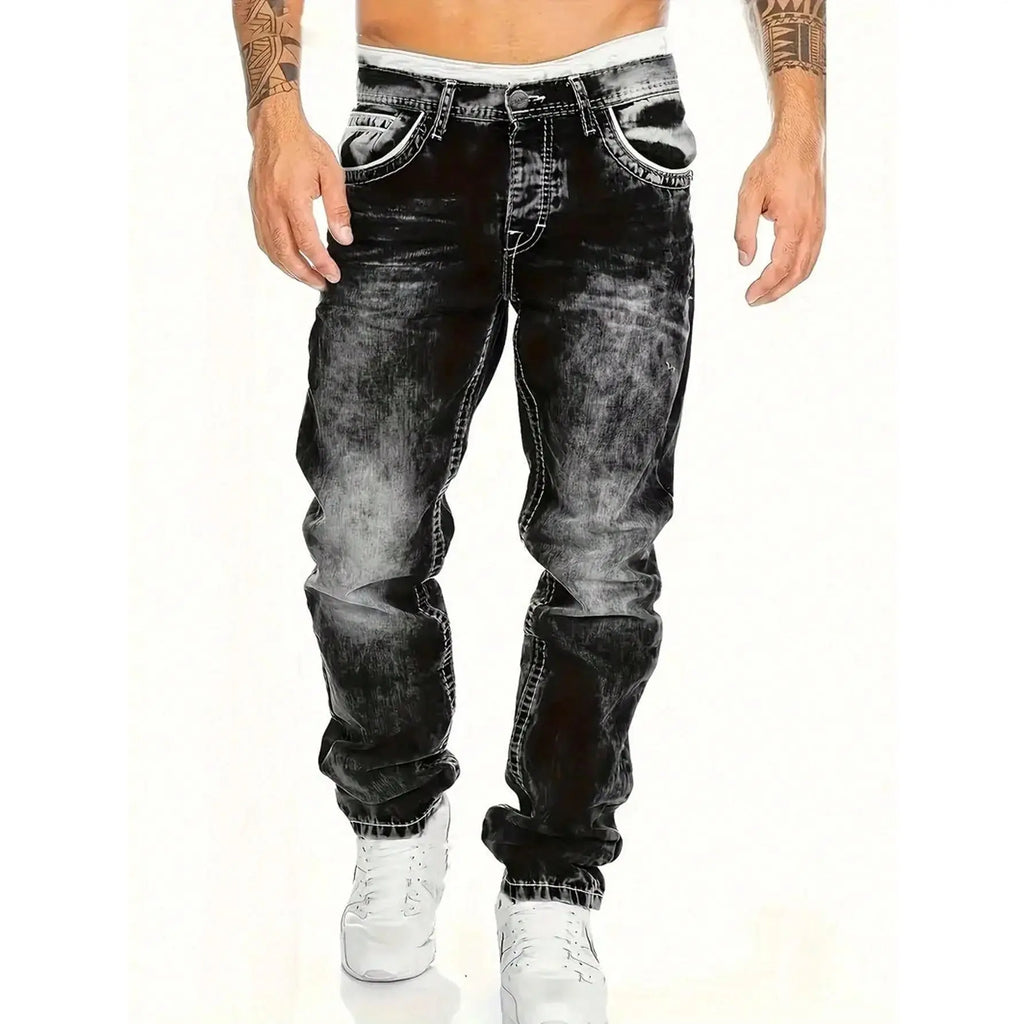 Men's Fashion Stretch Jeans,Minimalist Style Suitable For Summer, Emo Style