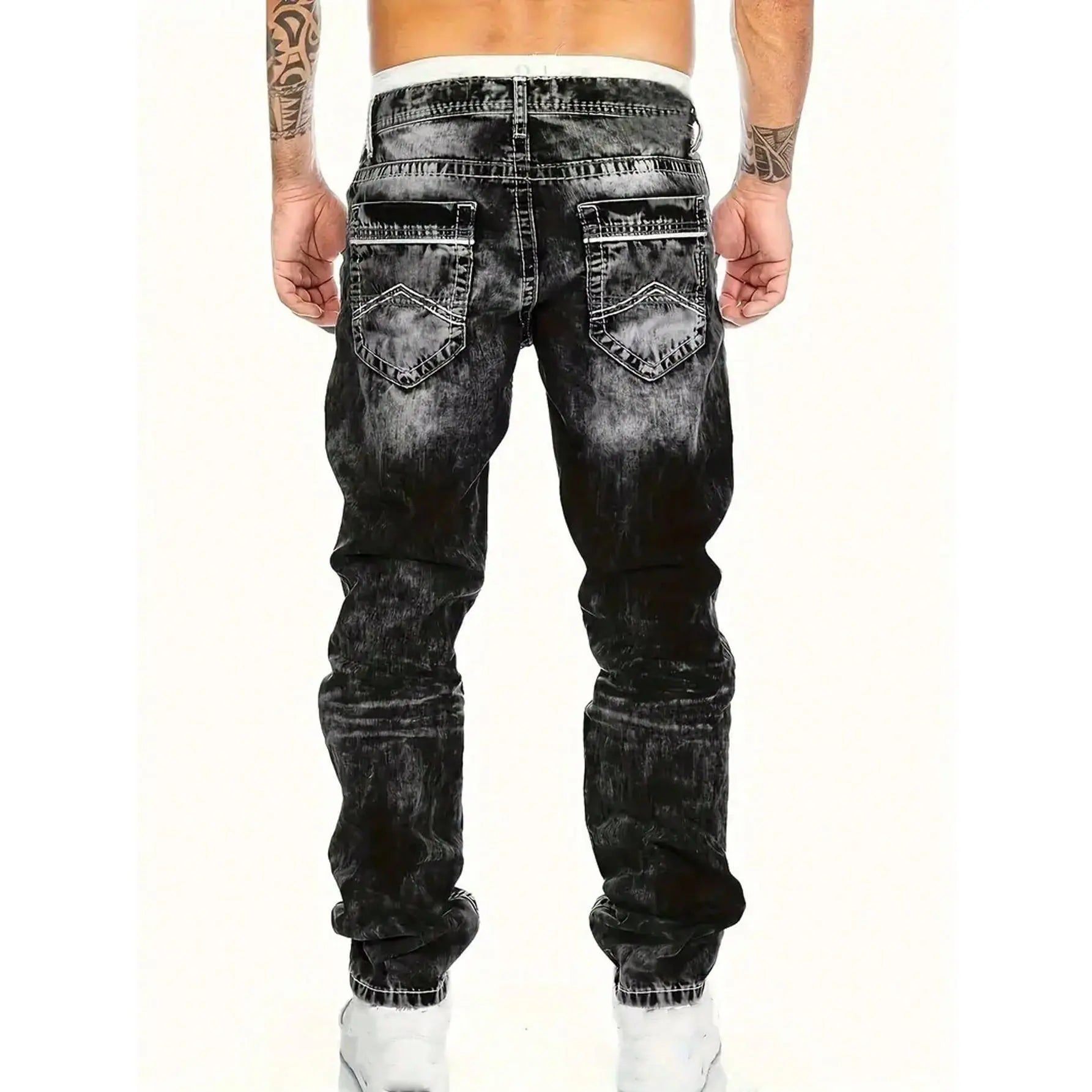 Men's Fashion Stretch Jeans,Minimalist Style Suitable For Summer, Emo Style
