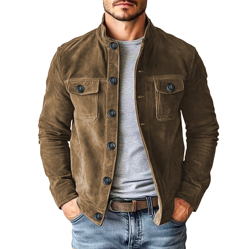 🍂 Men’s Vintage Corduroy Stand-Collar Jacket – Timeless Style & Autumn Comfort